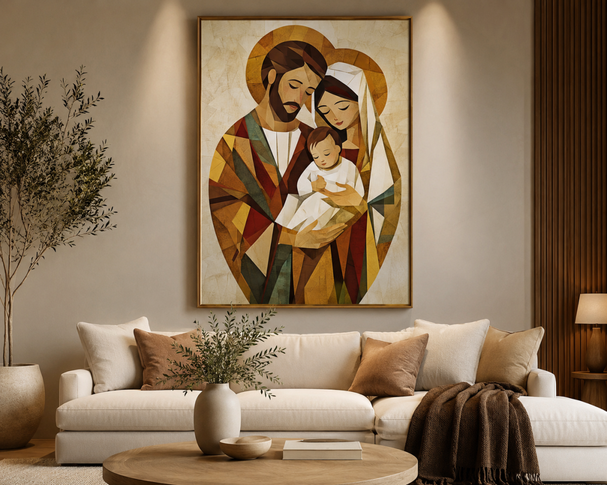 Quadro Sagrada Família Geométrico