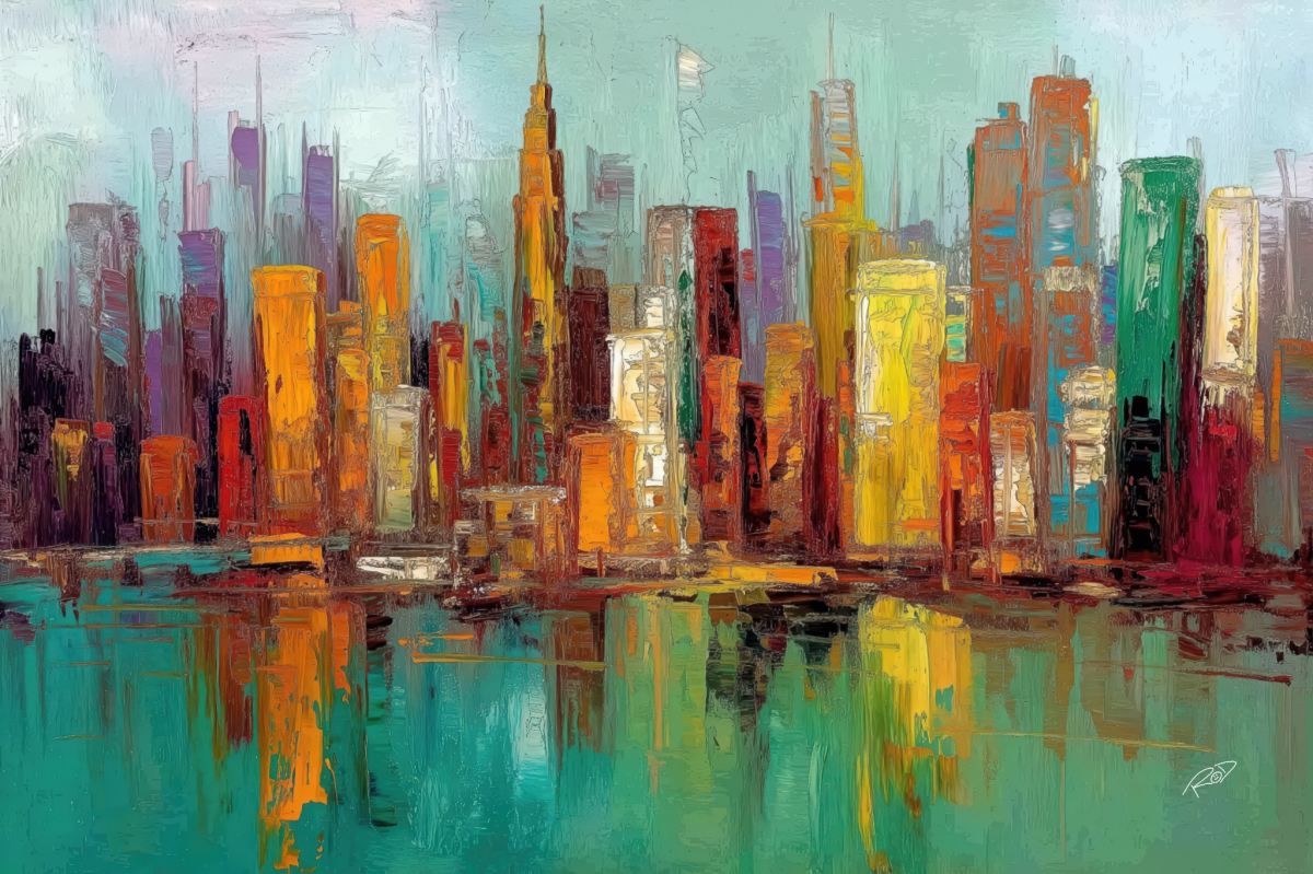 Quadro Paisagem Paint Nova York