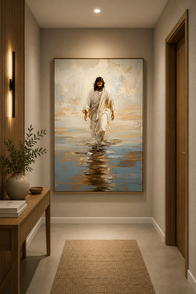 Quadro Jesus Vindo sobre as Águas