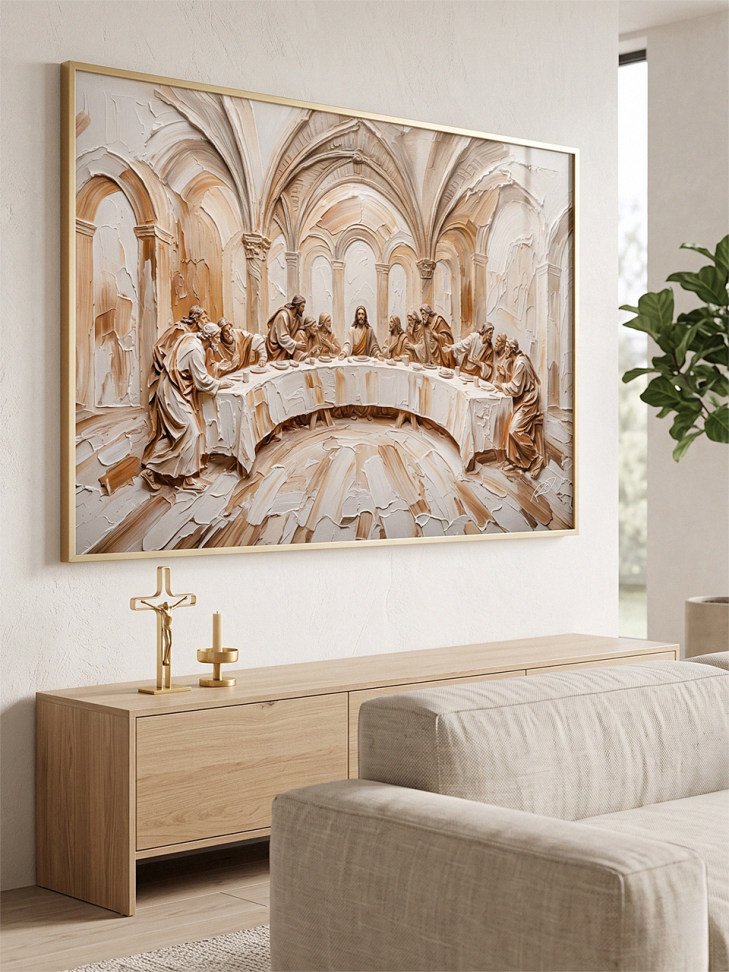 Quadro Ultima Ceia Espatulada