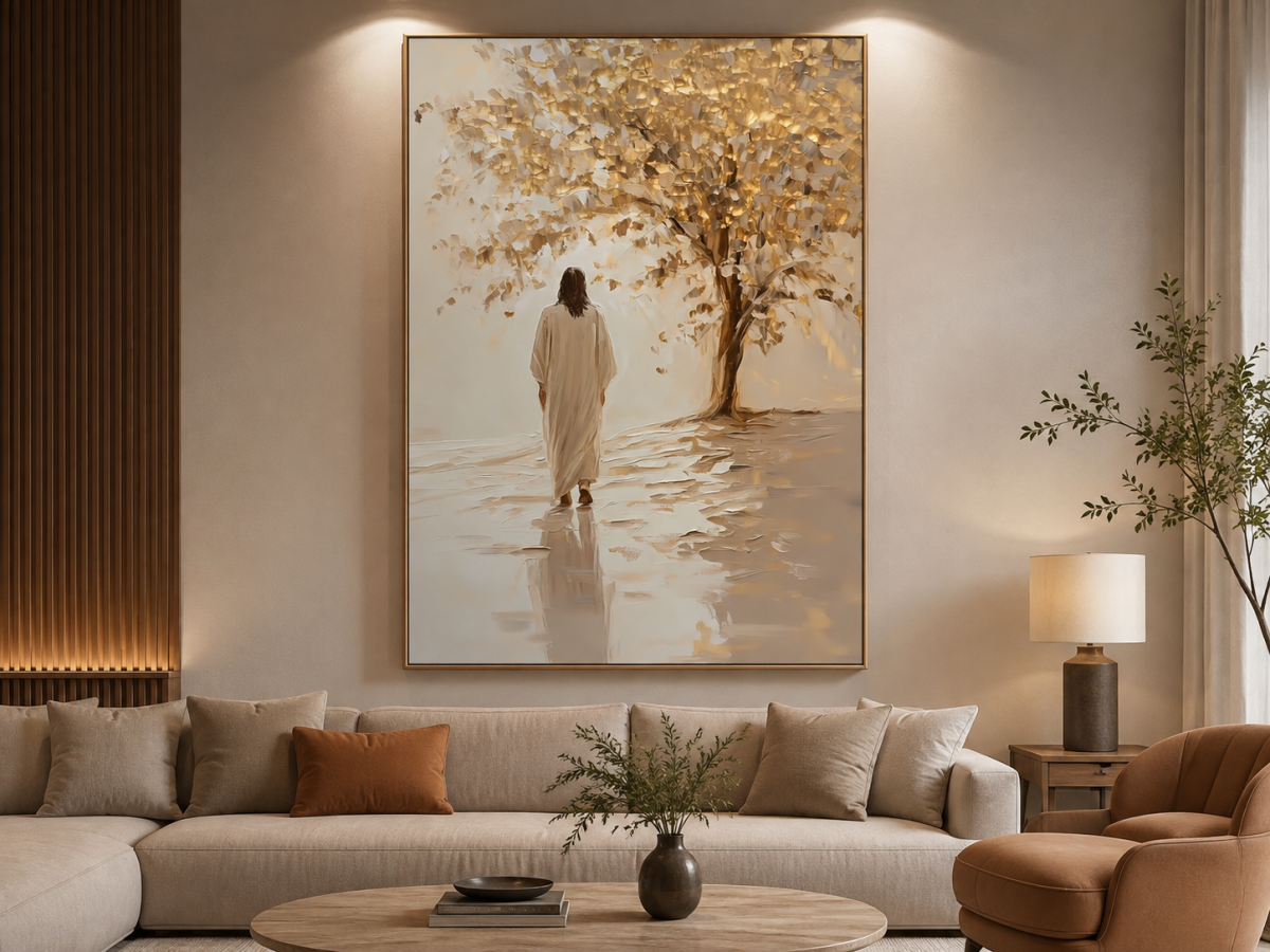 Quadro Religioso Videira e Cristo