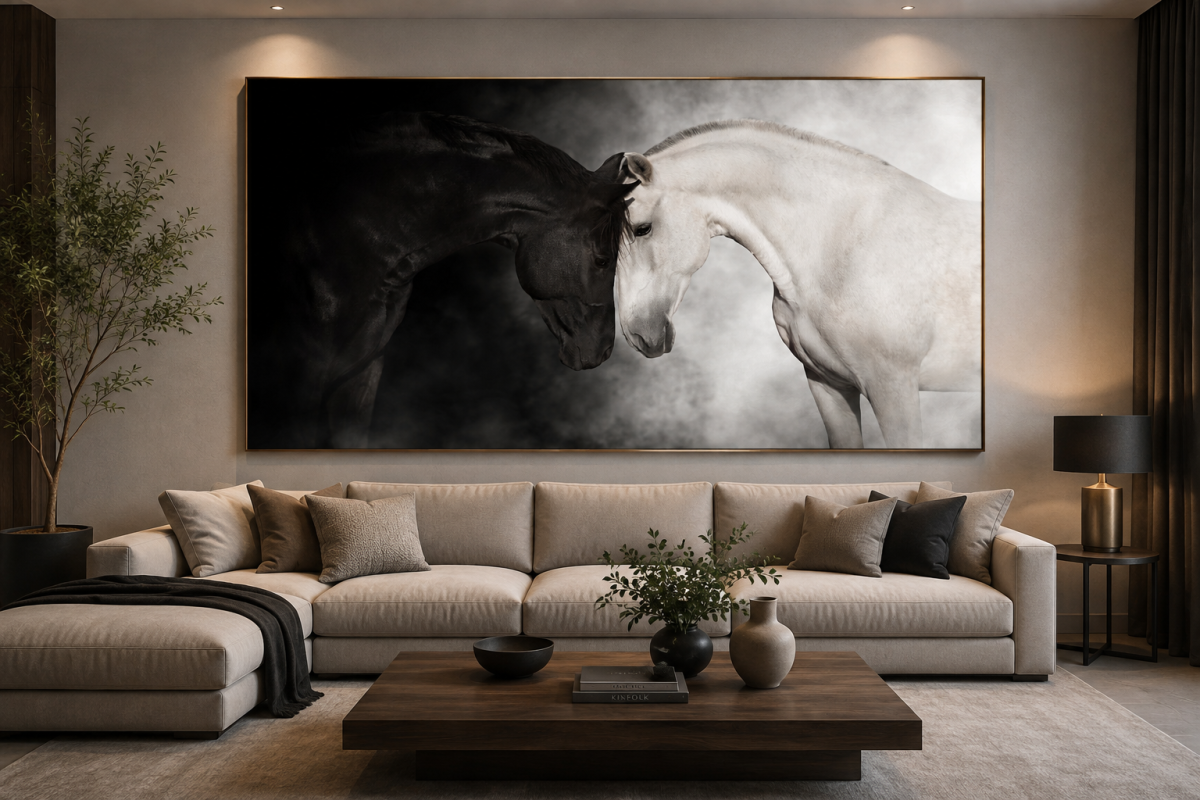 Quadro Cavalos P&B