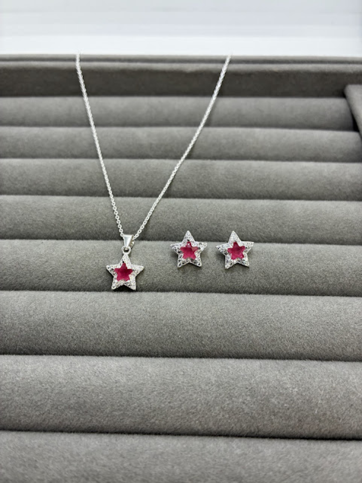 Conjunto Estrela Rose Cravejado