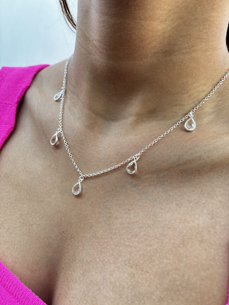 Colar Cartier 5 Gotas Crystal