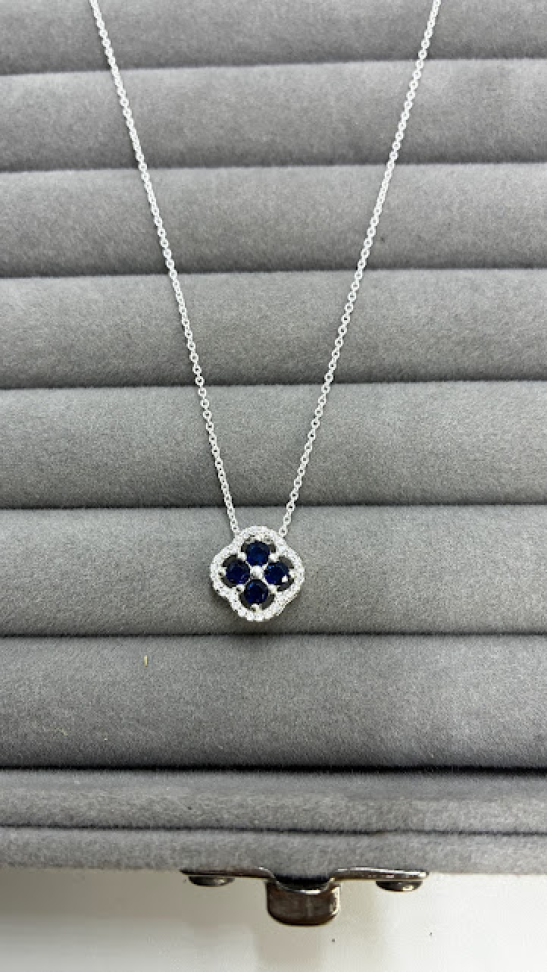 Colar Van Cleef Azul Marinho