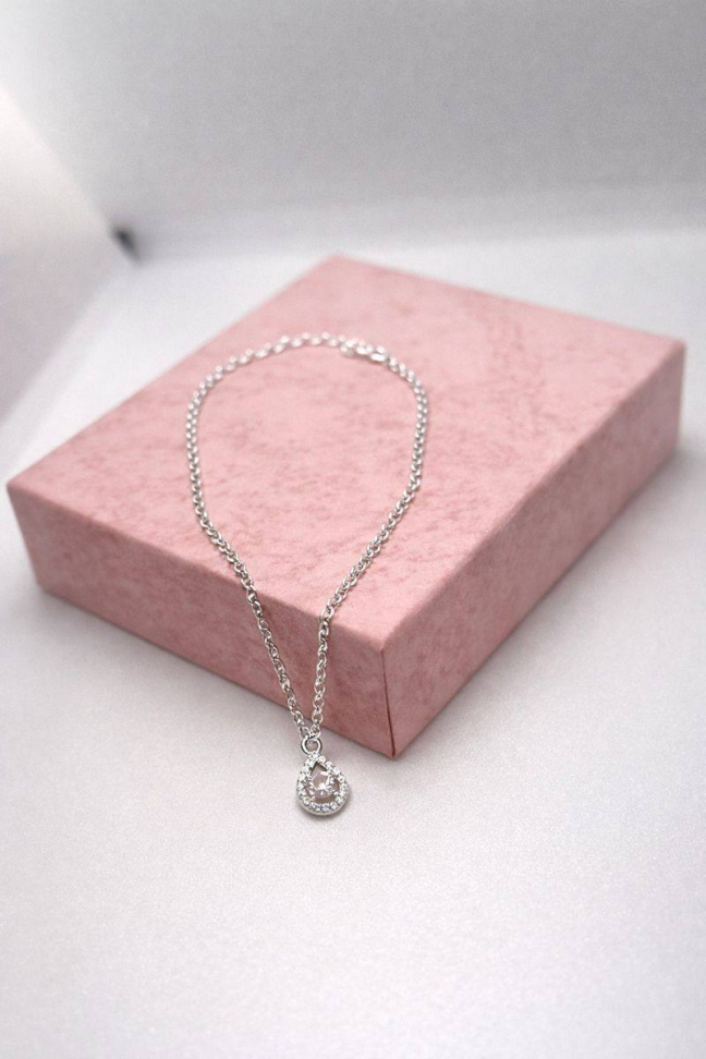 Pulseira Gota Cravejada Rosa - #7
