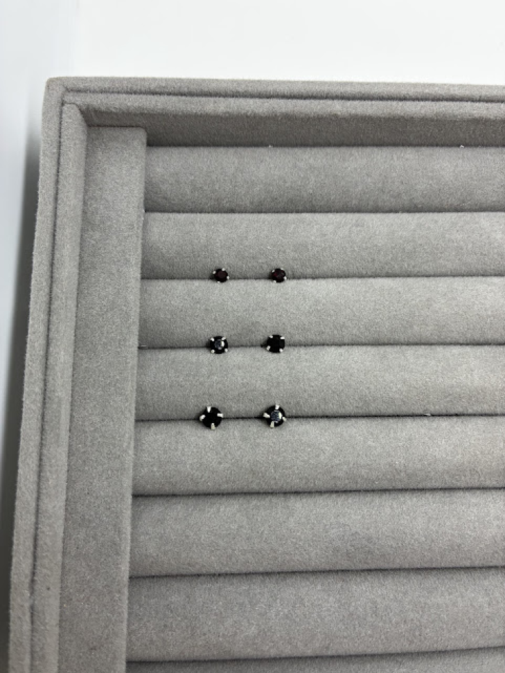 Trio de Brinco Preto Zirconia