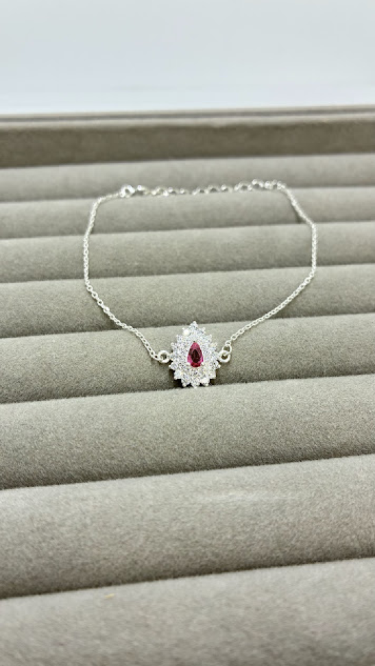 Pulseira Gota Cravejada Vermelha - #3