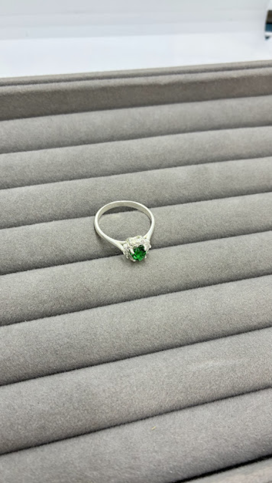 Anel Coração Verde Cravejado - #3