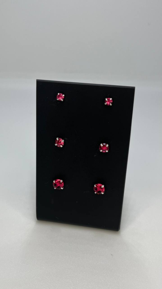Trio Zirconia Redondo Vermelho - #3