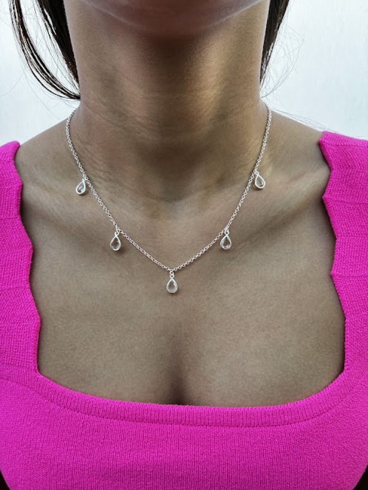 Colar Cartier 5 Gotas Crystal