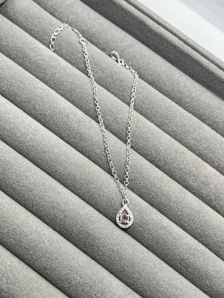 Pulseira Gota Cravejada Rosa - #4