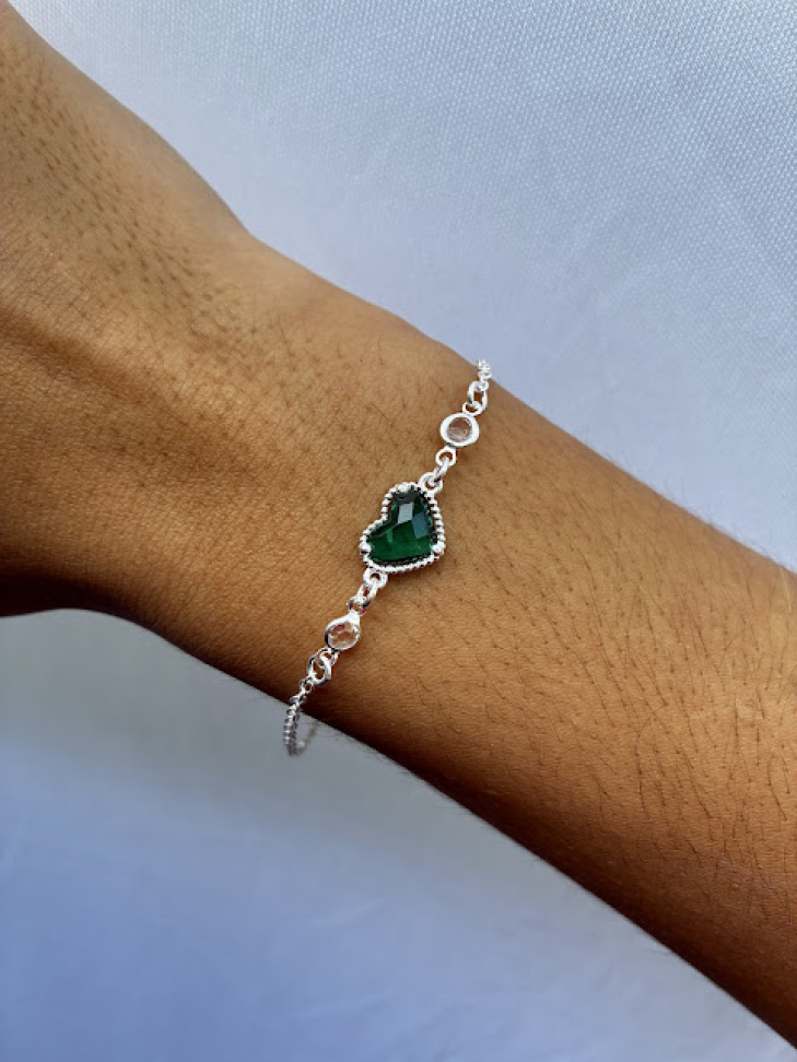 Pulseira Coração Esmeralda