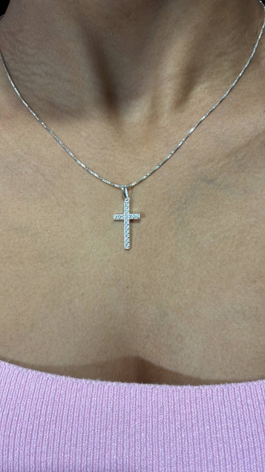 Colar crucifixo cravejado - #4