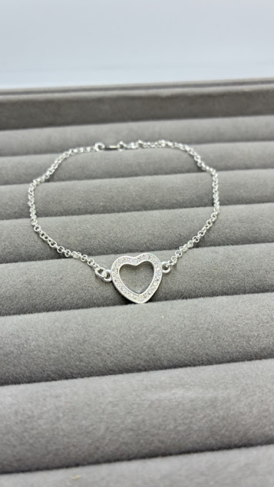 Pulseira Coração Cravejado Vazado - #5
