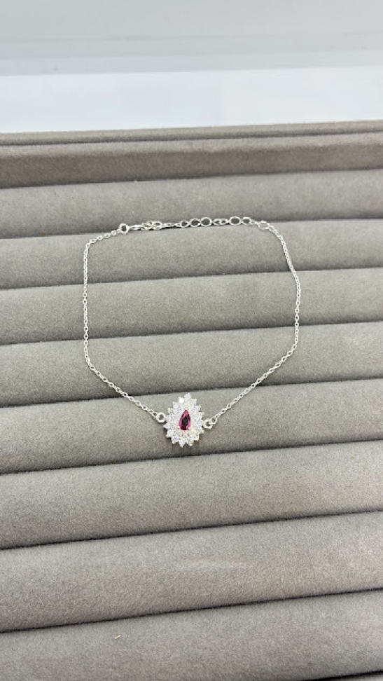 Pulseira Gota Cravejada Vermelha - #4