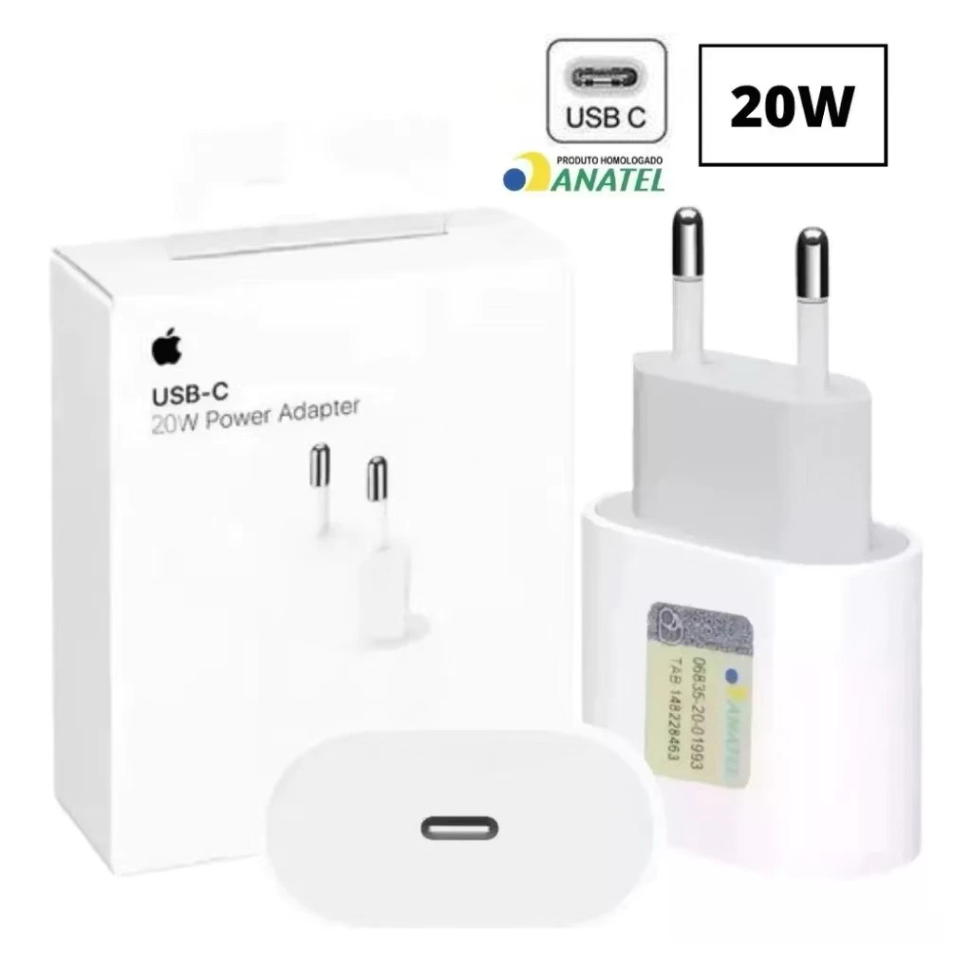 Carregador Turbo PD 20W Rápido - Fonte Tomada Tipo-C