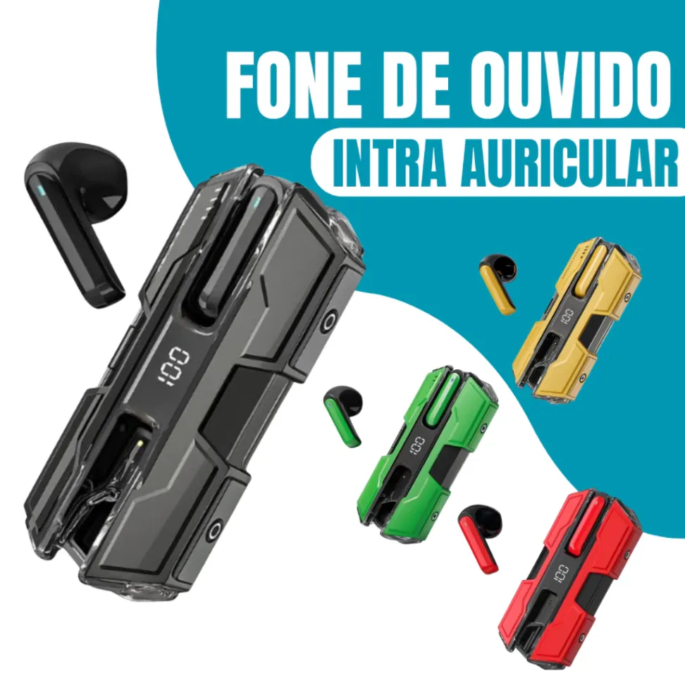 Fone Fone Gamer Baixa Latência | Bluetooth 5.0, Intra-auricular e Microfone Embutido