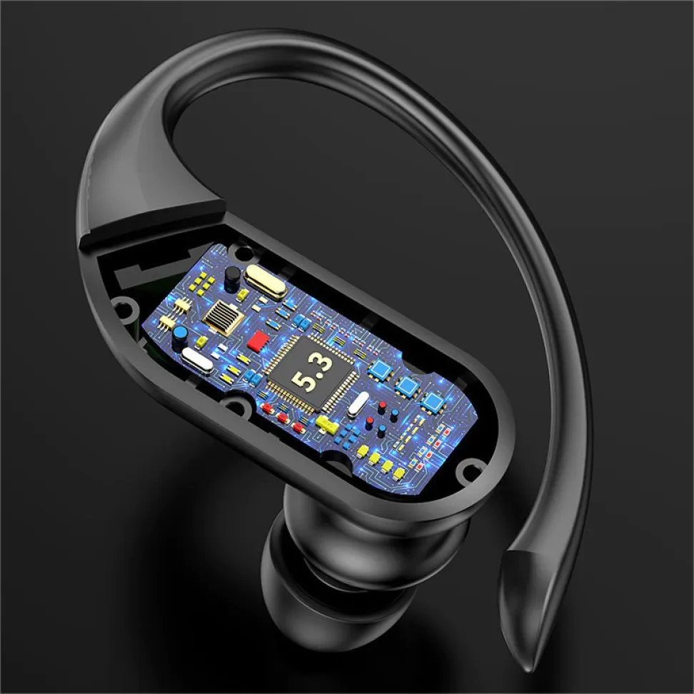 Fone Bluetooth Esportivo com Gancho, Base de Carga LED, Grave Potente e Toque Inteligente. - #5