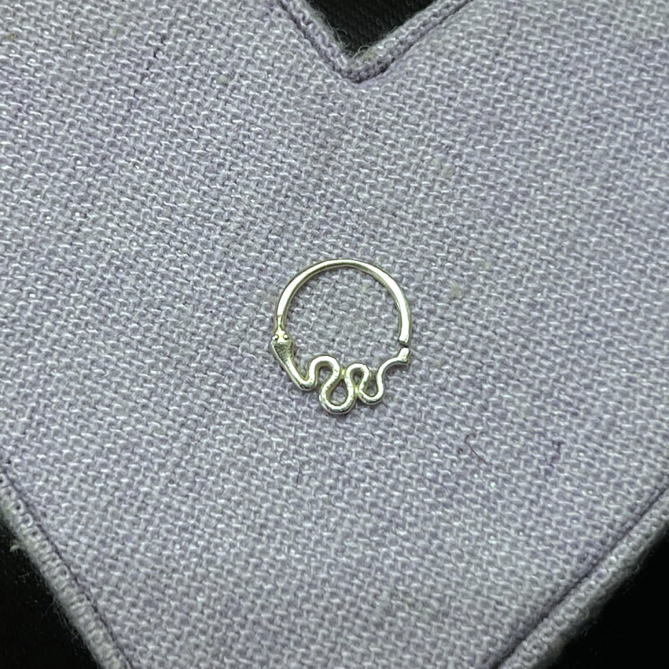 Piercing Argolinha Cobra em prata 925