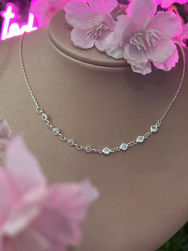 Choker 8 Zircônias Redondas