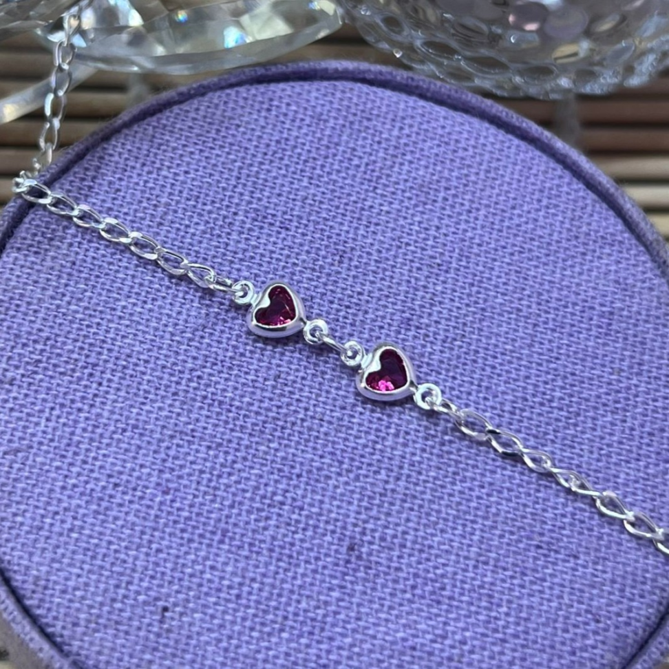 Pulseira Infantil 2 Corações