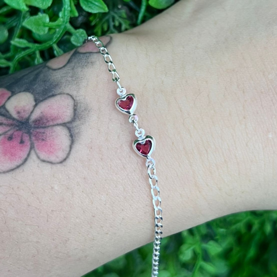 Pulseira Infantil 2 Corações