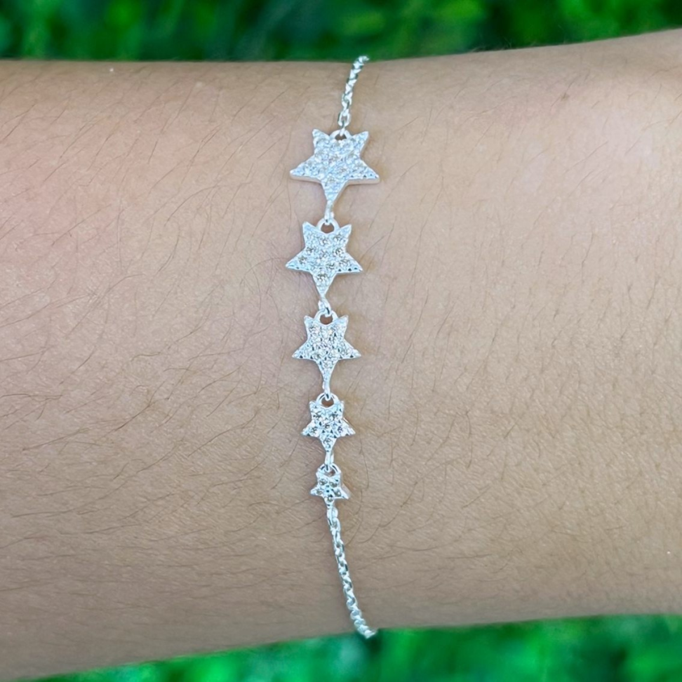Pulseira 5 Estrelas Cravejadas