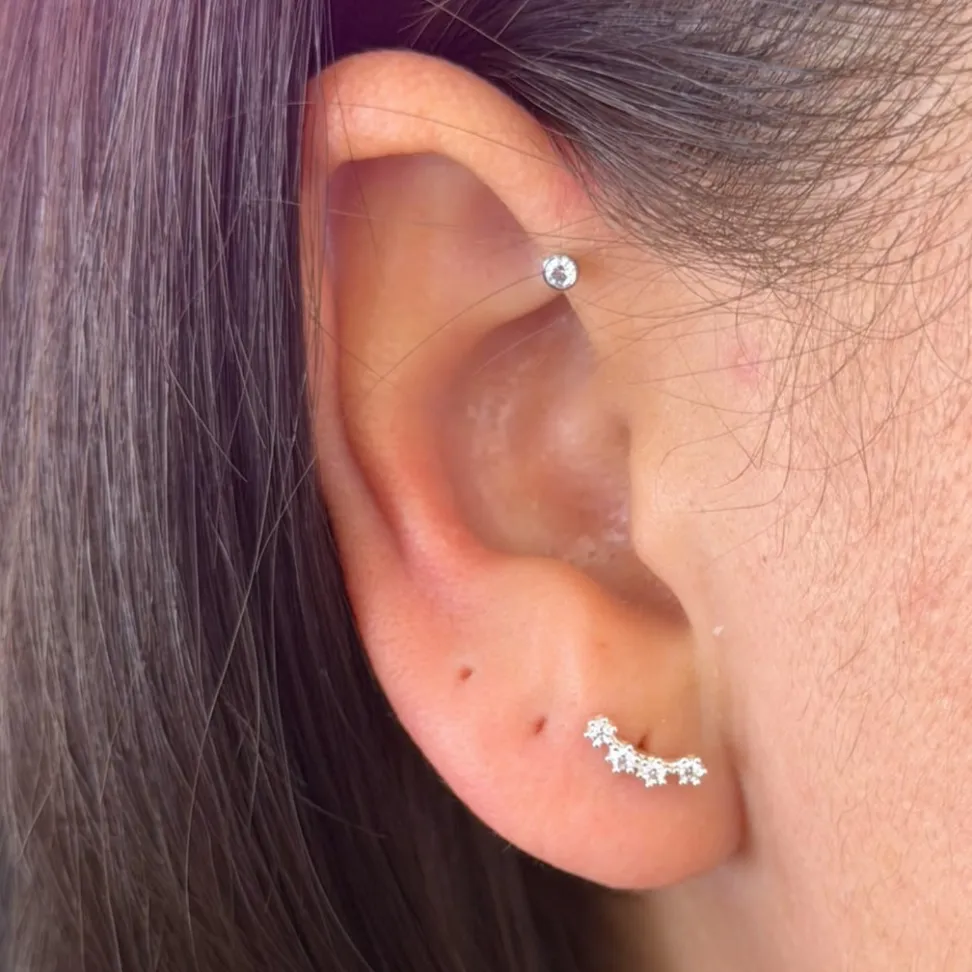 Brinco Mini EarCuff 4 Zircônias - #3