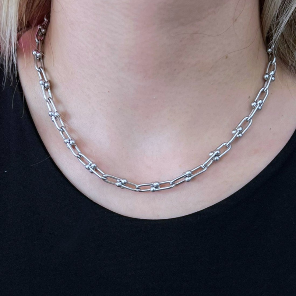 Choker Corrente Futurista em Aço Inox - 35cm +5cm extensor