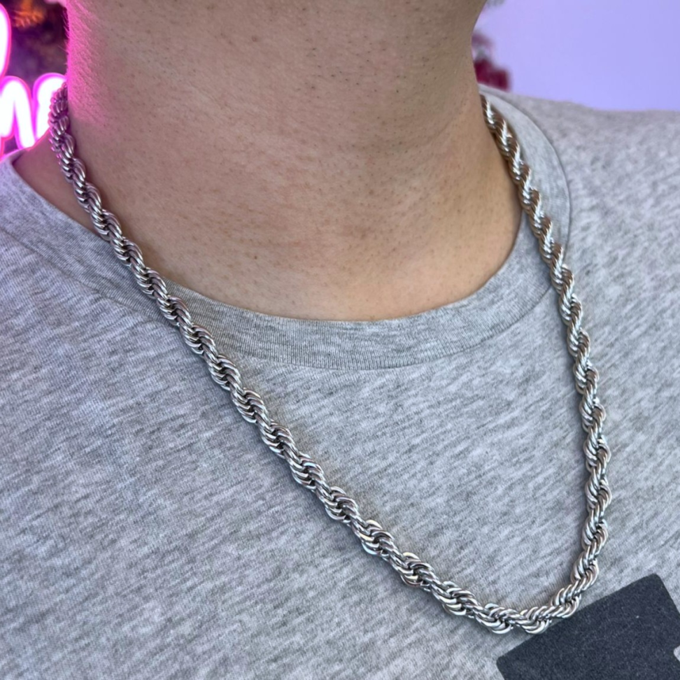 Corrente Masculina Cordão Baiano 6,6mm – 60cm em Aço inox
