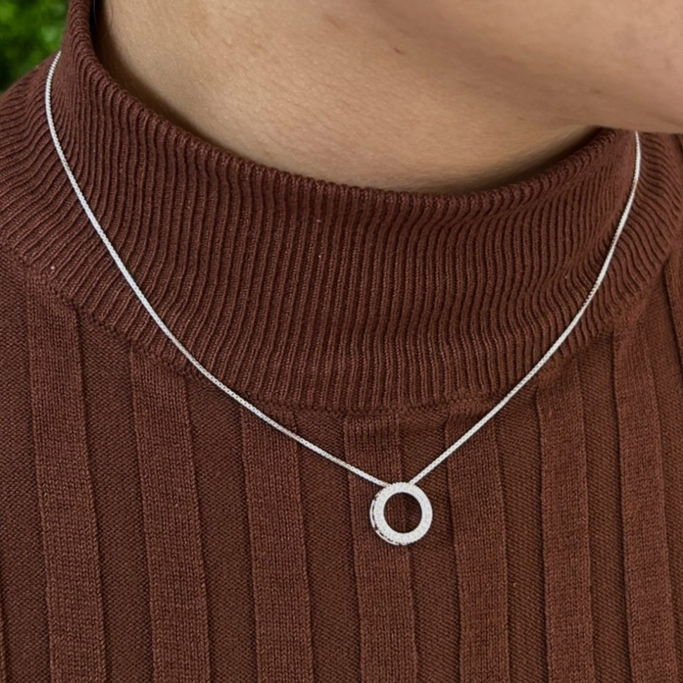 Conjunto Circulo Cravejado Vazado em prata 925 - #4