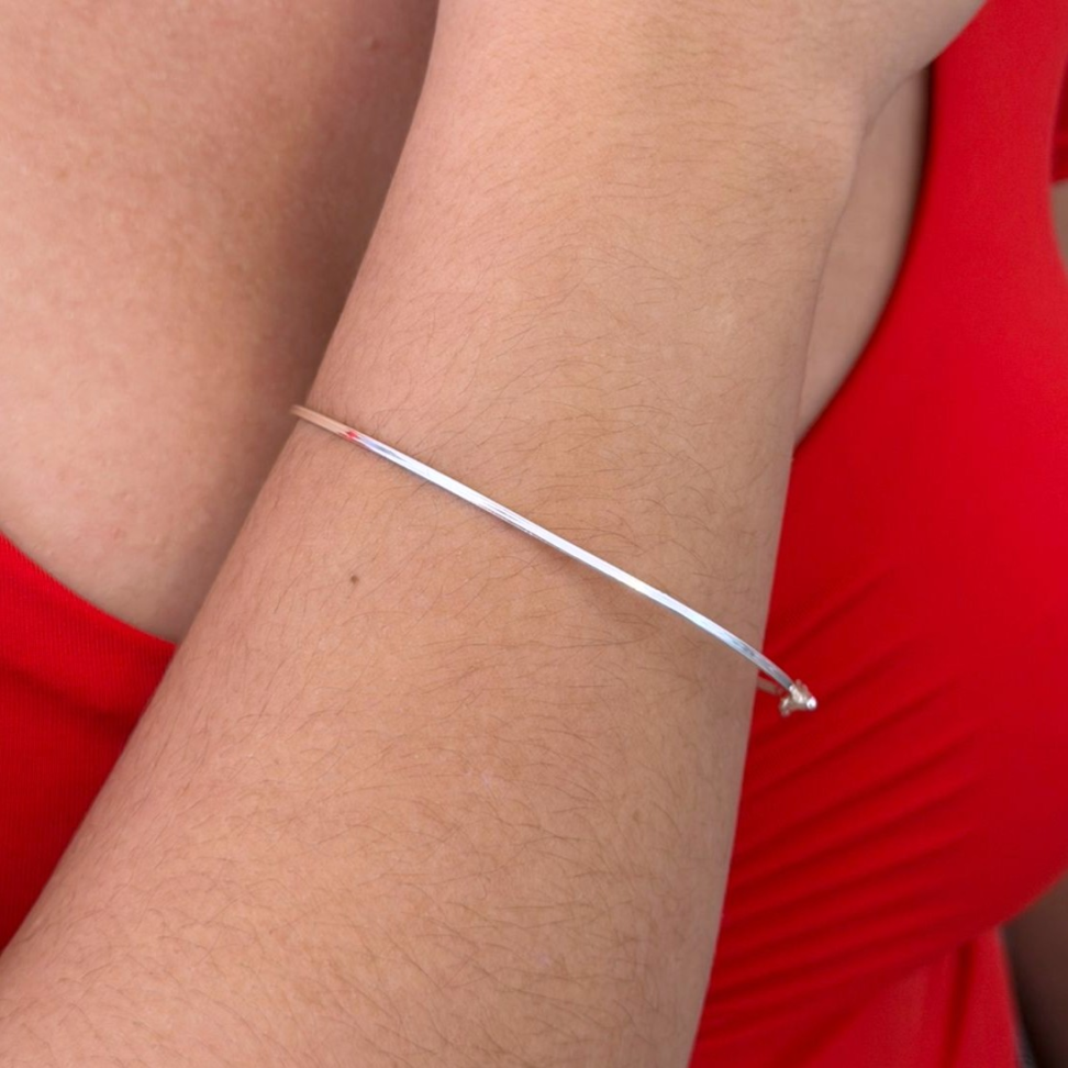 Bracelete Liso Fio Quadrado - 1 mm