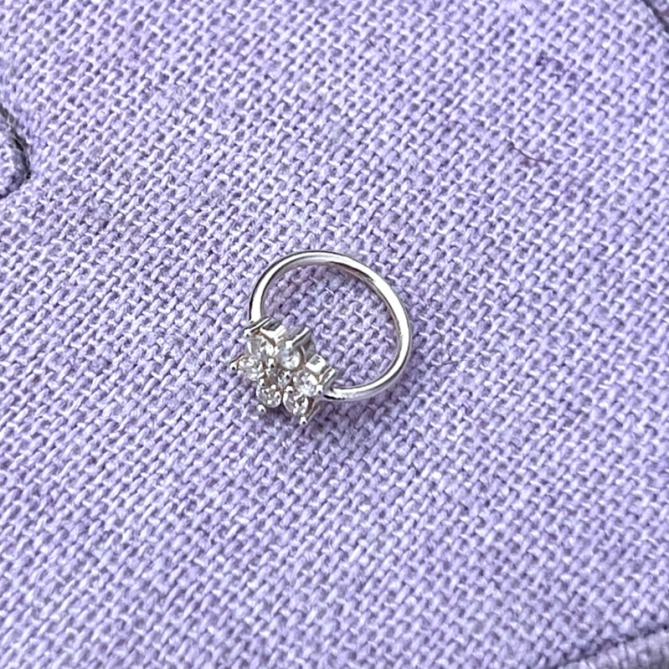Piercing Argola Flor Cravejada - #3