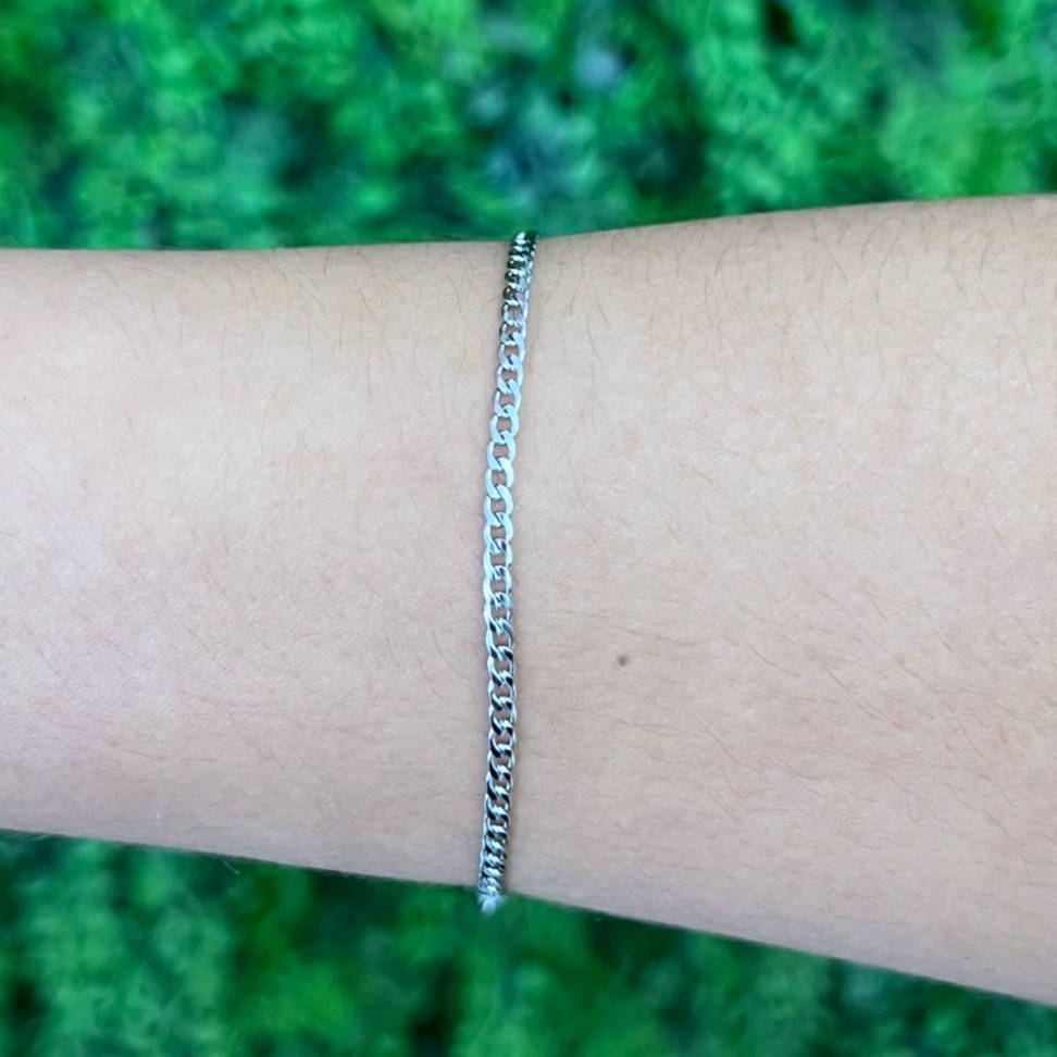 Pulseira Grumet 2mm Feminina em Aço Inox- 5cm Extensor