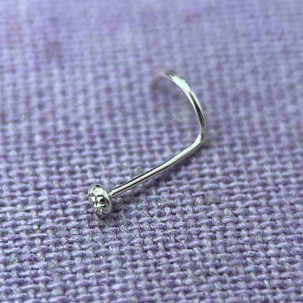 Piercing de Nariz tipo gancho Ponto de Luz Moissanite - #3