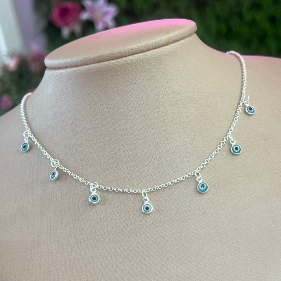 Choker Olhos Gregos Pendurados