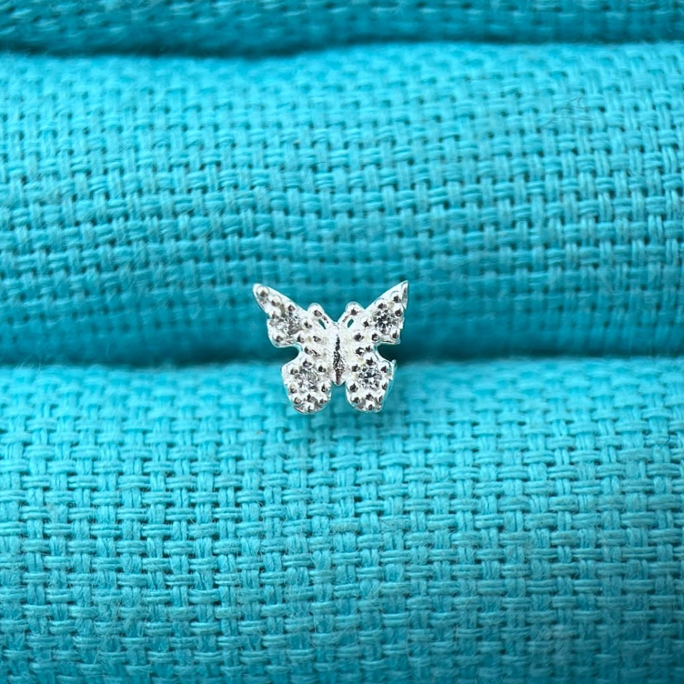 Piercing Labret Borboleta com  4 Microzircônias
