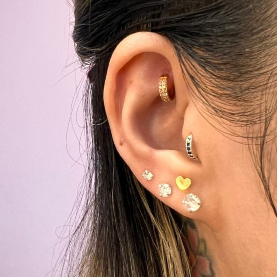 Trio de Brincos Zircônia Redonda - 5mm, 4mm e 3mm
