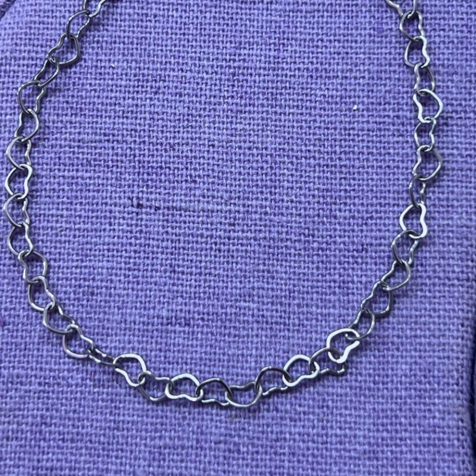 Pulseira Trama Corações em Aço Inox