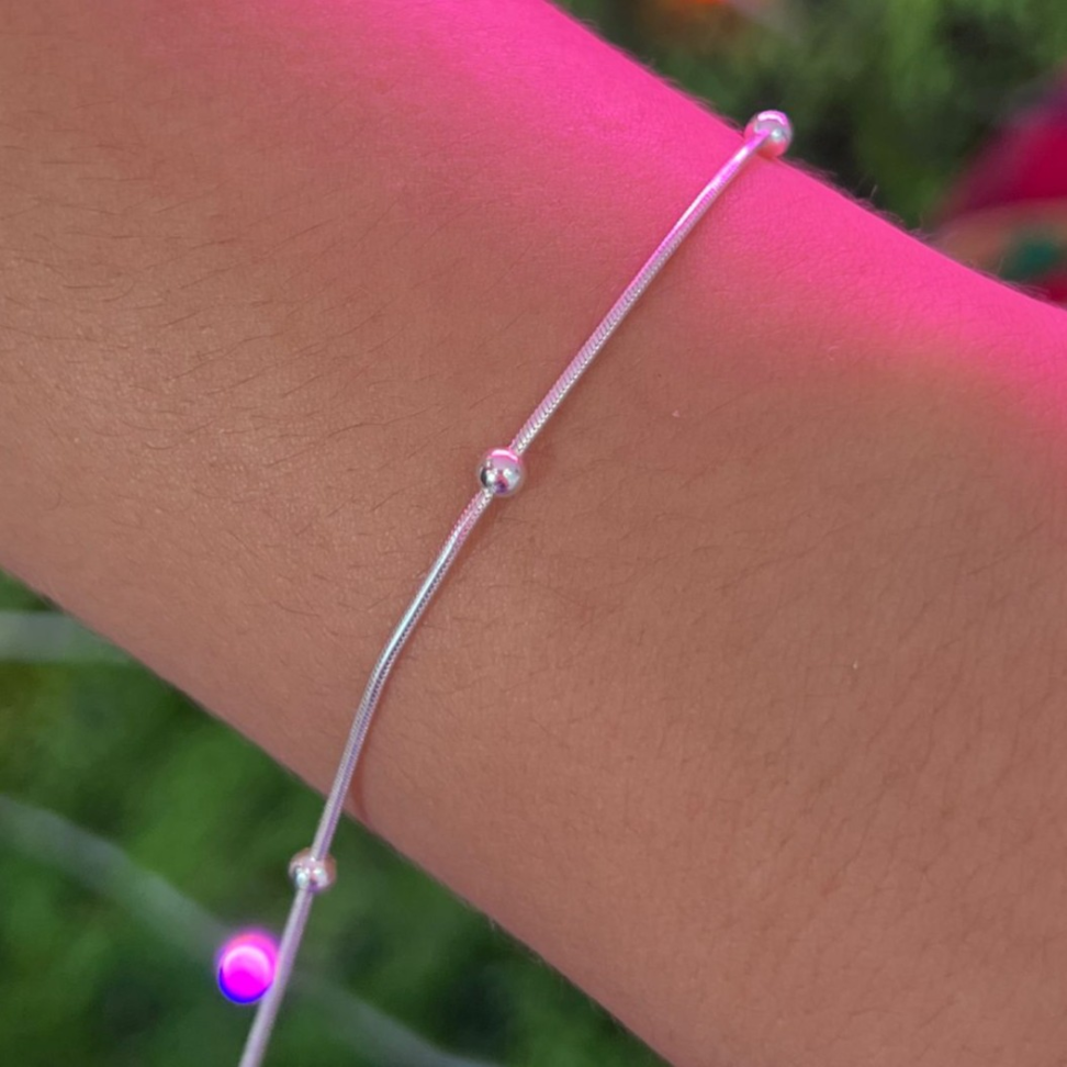 Pulseira Rabo de Rato com Bolinha