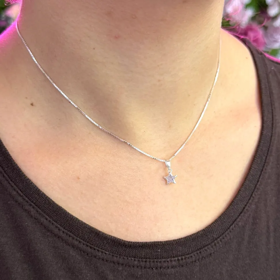 Pingente Ponto de Luz Estrela 6mm em prata 925