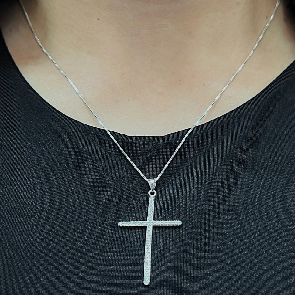 Pingente Crucifixo Cravejado 35mm x 22mm