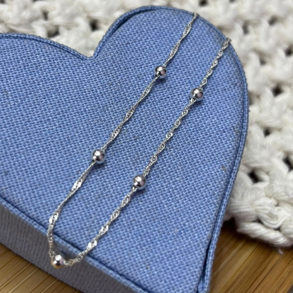 Pulseira Singapura com Bolinha
