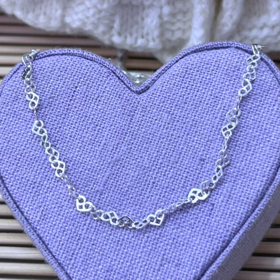 Pulseira Trama Coração Love em prata 925