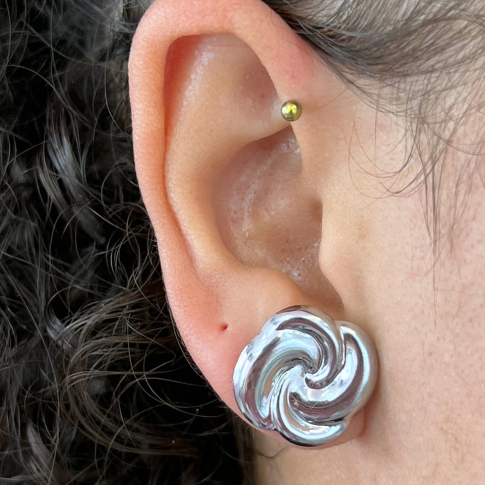 Brinco Espiral 19mm em Aço Inox