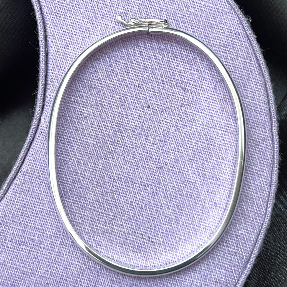 Bracelete Liso Fio Redondo - 5mm em prata 925