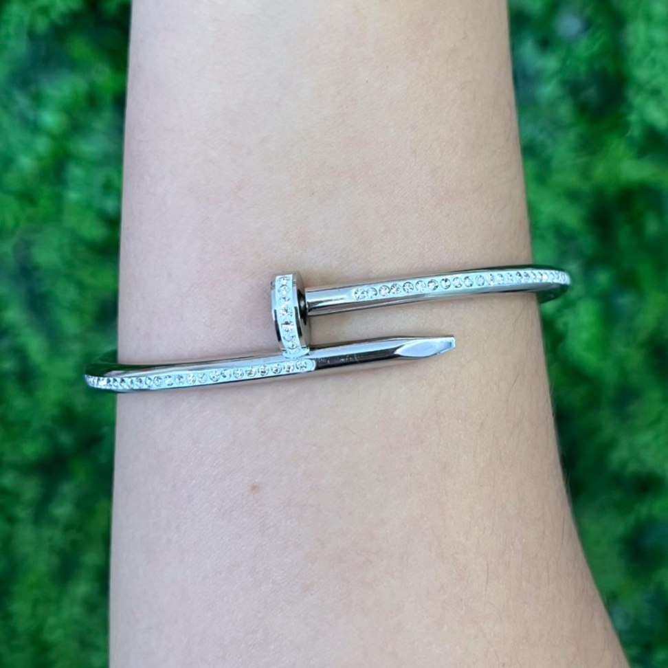 Bracelete Prego com Brilhos em Aço Inox - #3
