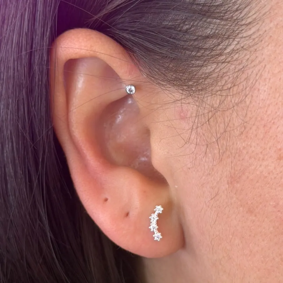Brinco Mini EarCuff 4 Zircônias