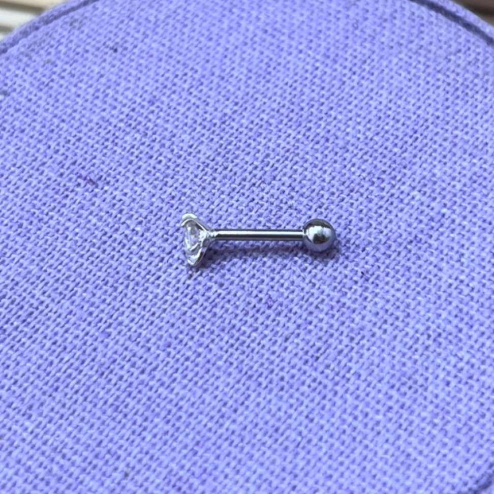 Piercing Labret Zircônia Coração 3mm